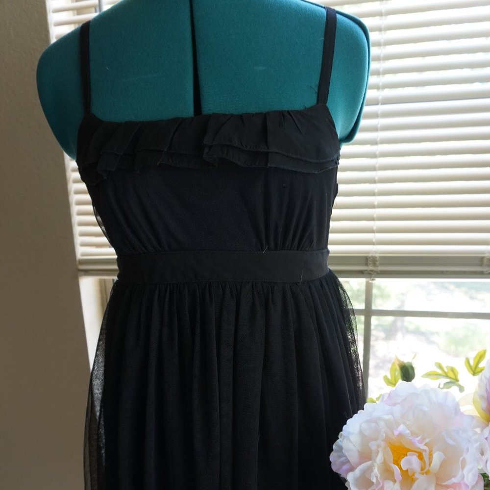 Simple Black Ruffle Dress